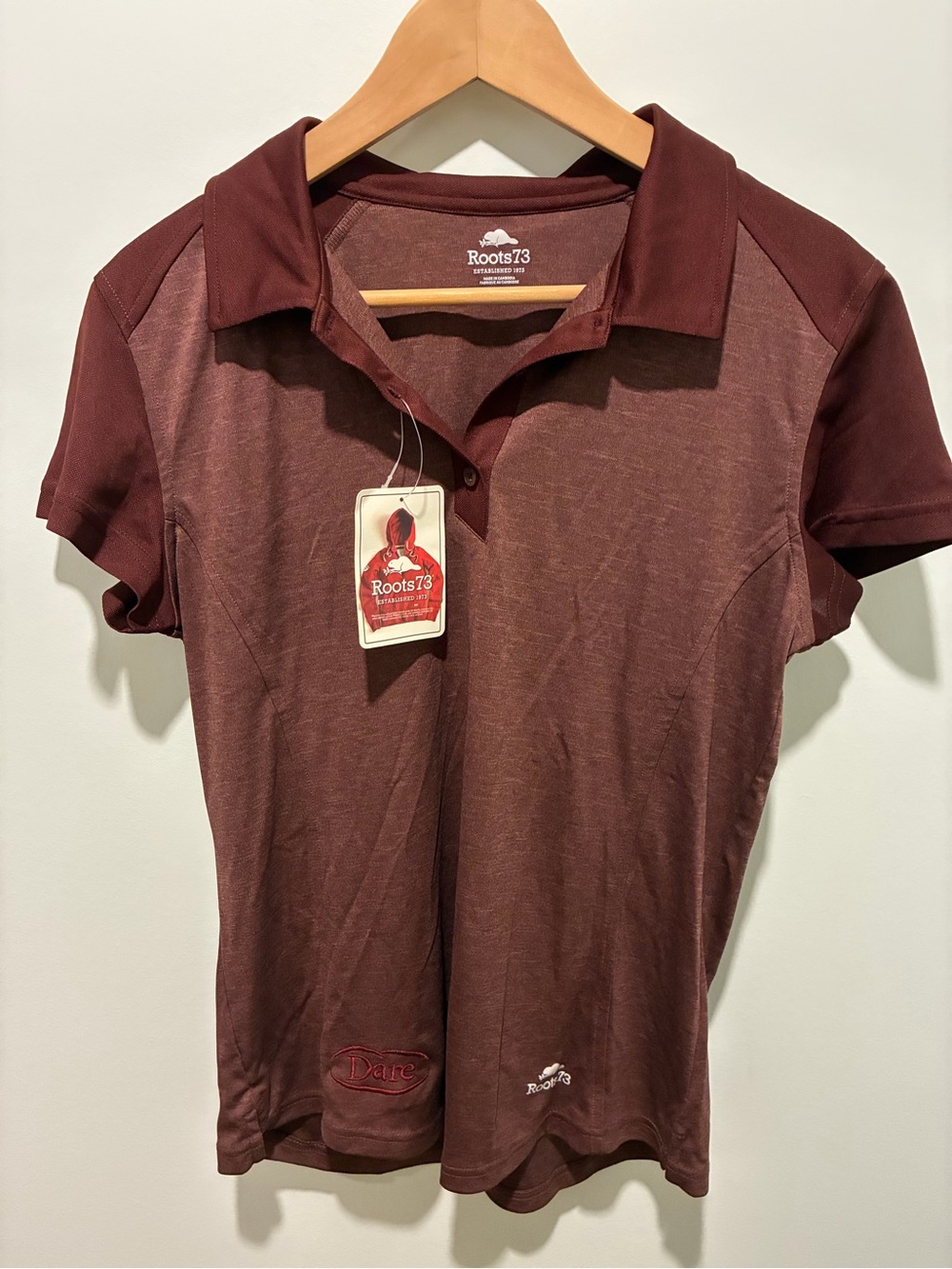 Roots 73 Burgundy Short Sleeve Women’s  Polo Shirt -Size Large